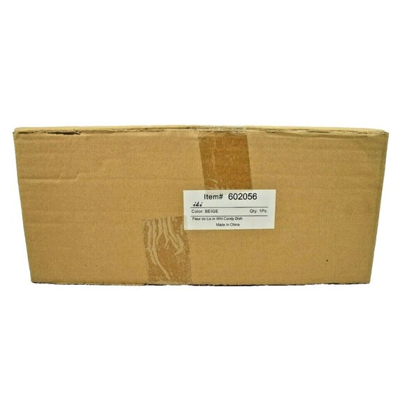 Fleur de Lis 3 Section Candy or Serving Dish 14 inch Beige New - Picture 4 of 4